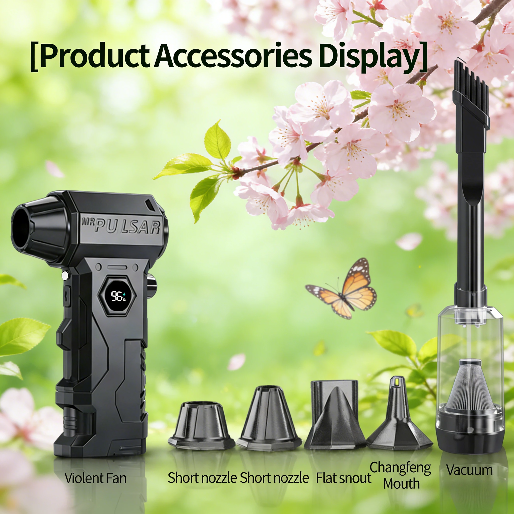 

X7 2-in-1 Hurricane Blower Vacuum | 130000RPM LED Multi-Nozzle Deep Cleaner for Home Car Office