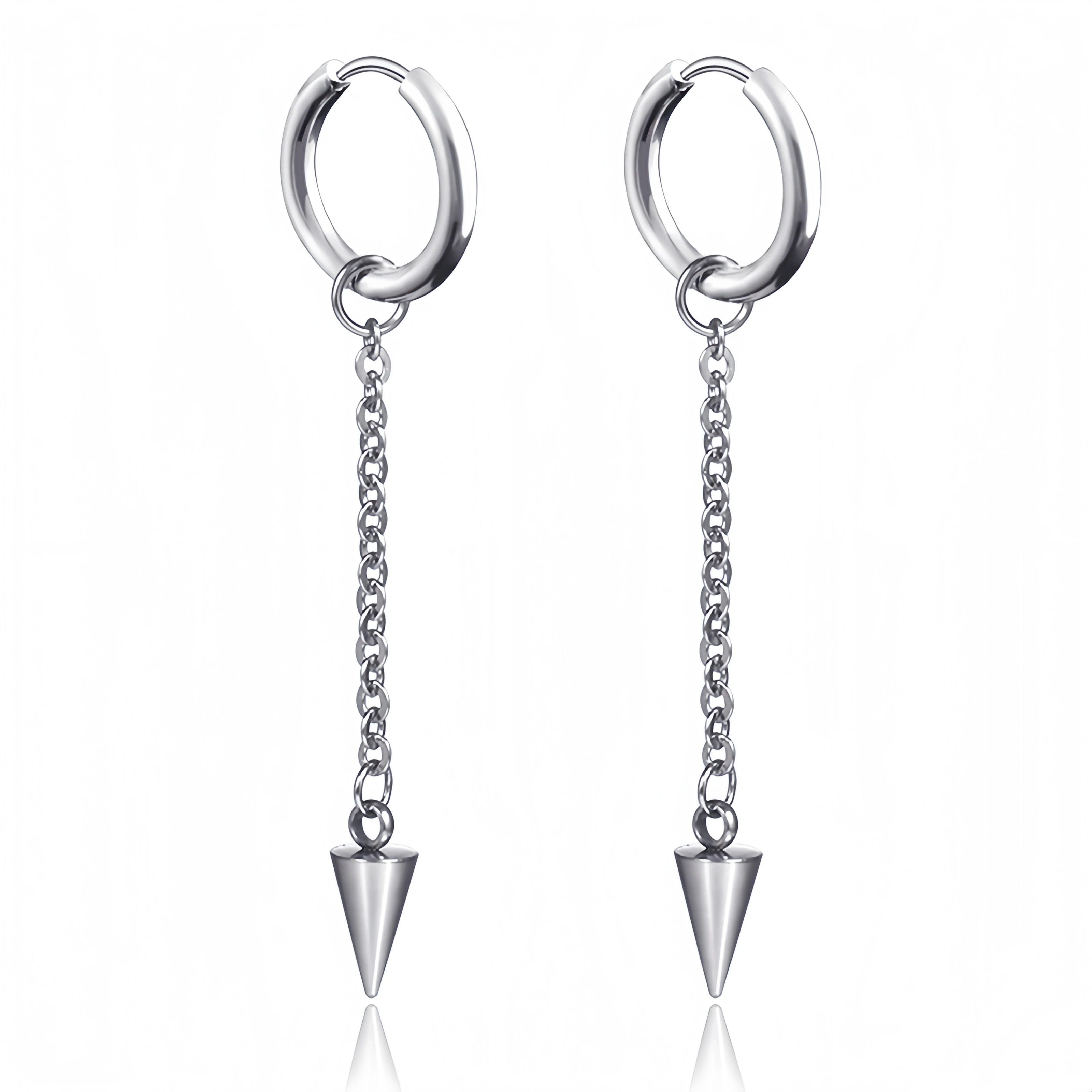 Lange hängende Kreuze Blätter Anhänger Creolen Frau Ohrringe Mann Vintage Edelstahl Hip Hop Ohr Piercing Schmuck Zubehör