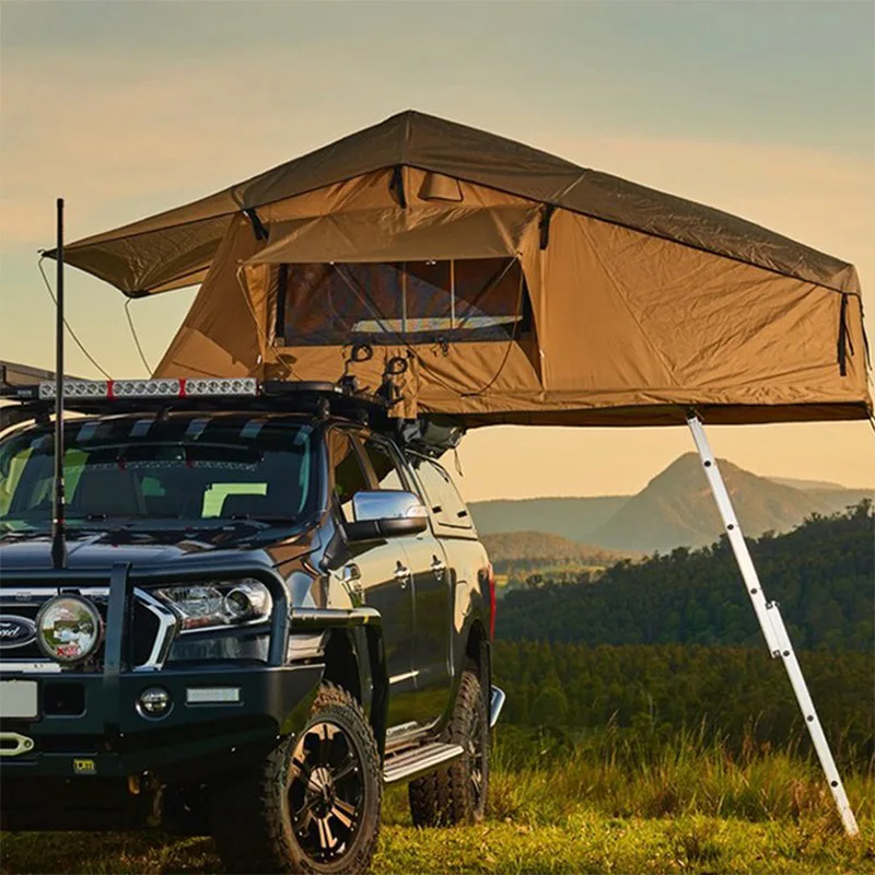 Wholesale Double Layer Oxford Fabric Rooftop Tent Waterproof Outdoor Camping Roof Top with Ladder