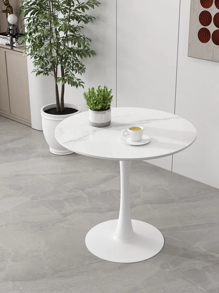 Rock slab dining table Round office Meeting guests Negotiate tables and chairs Coffee table Coffee table Simple leisure