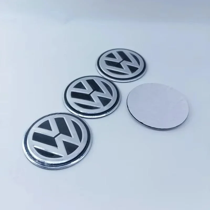 4 unidades de tapas de buje de rueda de coche de 56mm, 60mm, 65mm, 70mm con emblema adhesivo para Volkswagen B5 GTI Golf 5 7 Caddy Passat B6 Tiguan Polo MK6