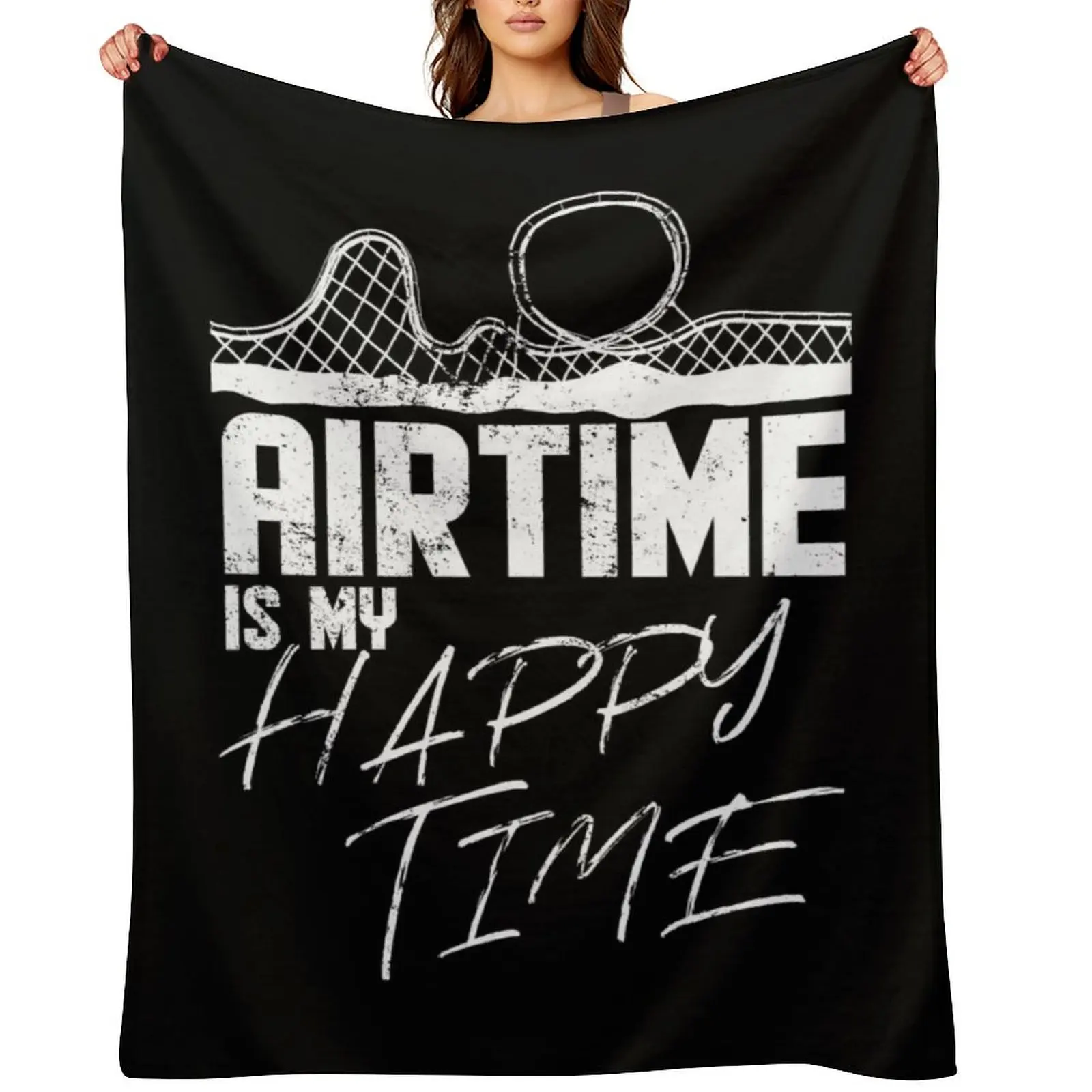 

Airtime is my happy time I funny rollercoaster enthusiast design Throw Blanket Heavy Summer Thermal Blankets