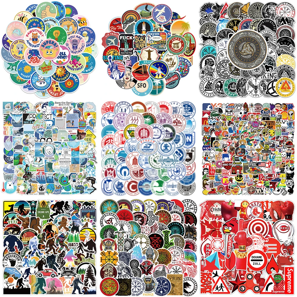 10/30/50PCS Cartoon Pattern Stickers Series Chinese University Logo Graffiti Helmet Luggage Laptop iPad Cup Decoration Wholesale