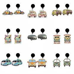 Cute Travel Bus Acrylic Earring For Women Journey Tour Peace Car Bus Earring Dangle Earrings Jewelry Earring For Women Gift