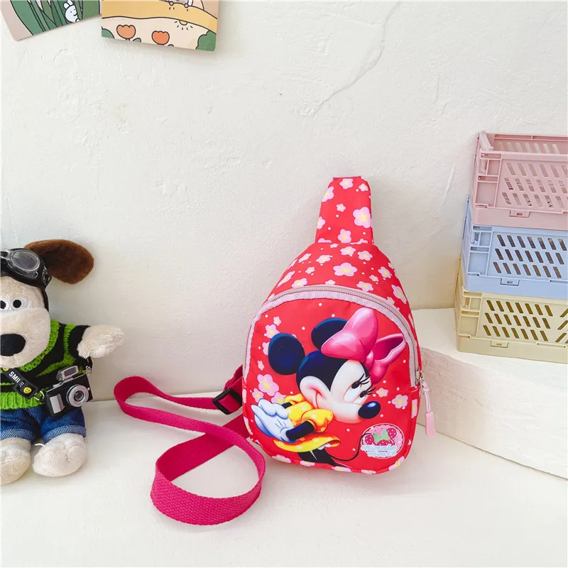 Disney Minnie Mouse Chest Bag Travel Crossbody Bag Shoulder Bags for Boys Girls Messenger Bag for Kids Birthday Gift Waist Bag