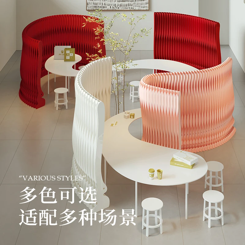 Folding paper screen office partition false wall living room baffle room divider panel 자바라