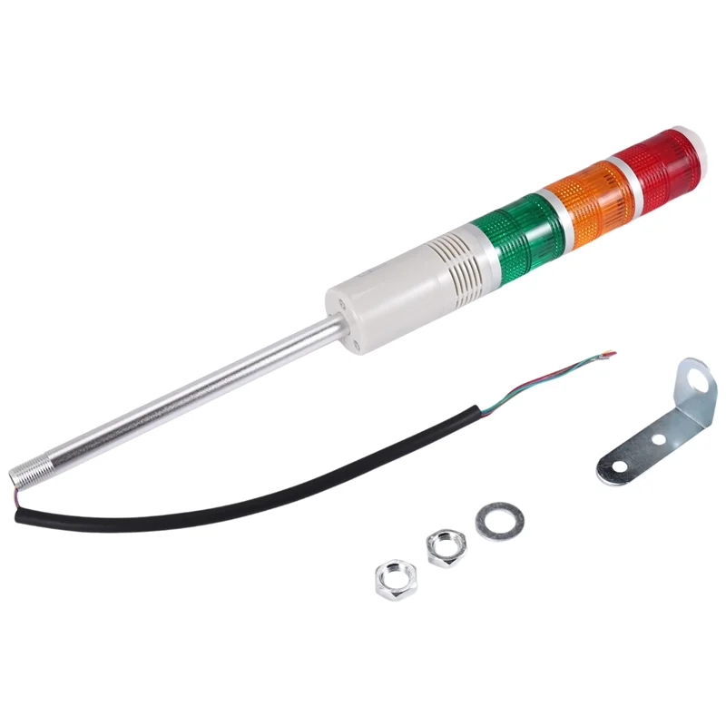 ABGE-AC/DC 24V สีแดงสีเขียวสีเหลือง LED โคมไฟอุตสาหกรรม Tower ไฟสัญญาณ