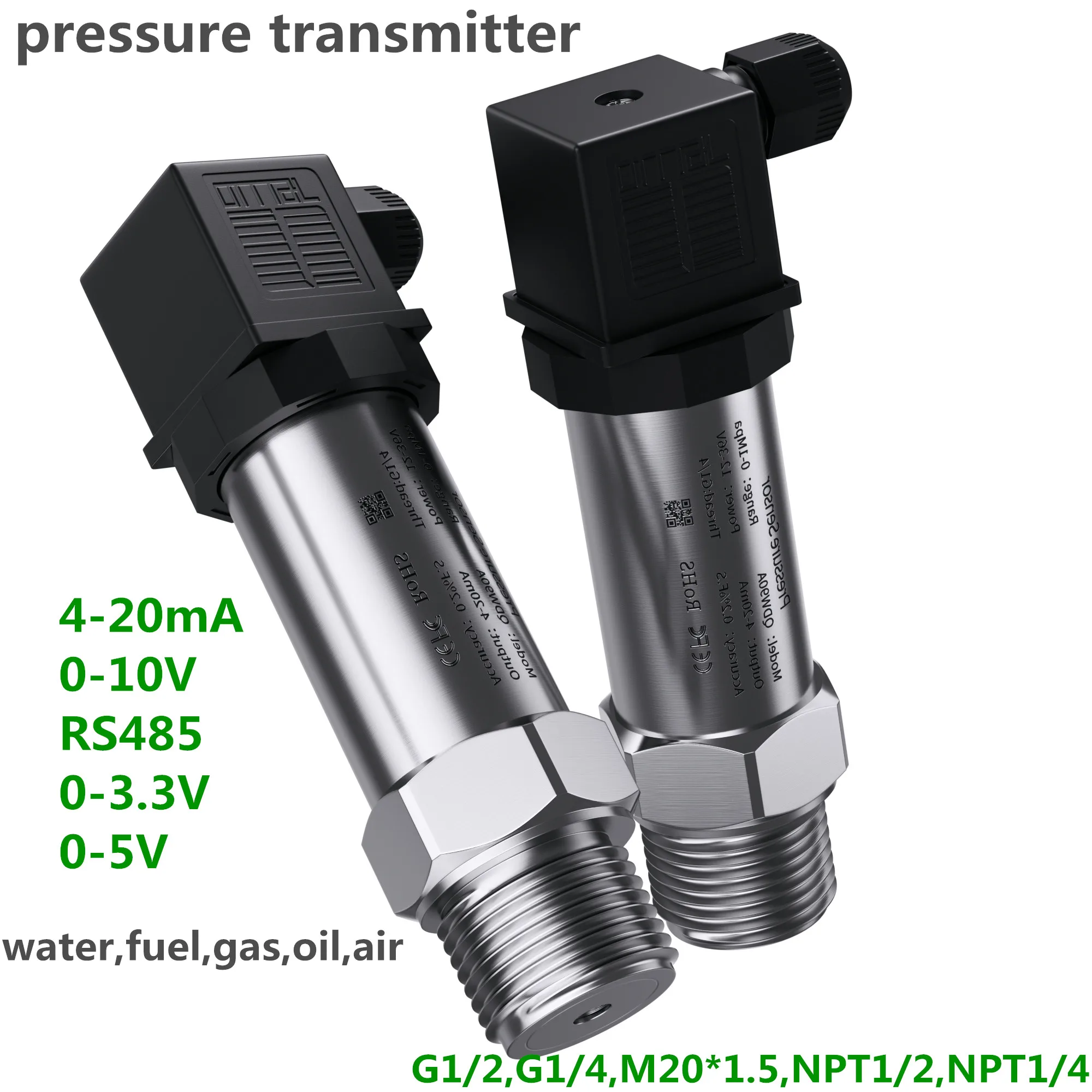 

pressure sensor transmitter for water oil fuel gas air 0.5-4.5V pressure transducer hydraulic 25bar 30bar 40bar 500bar 100bar