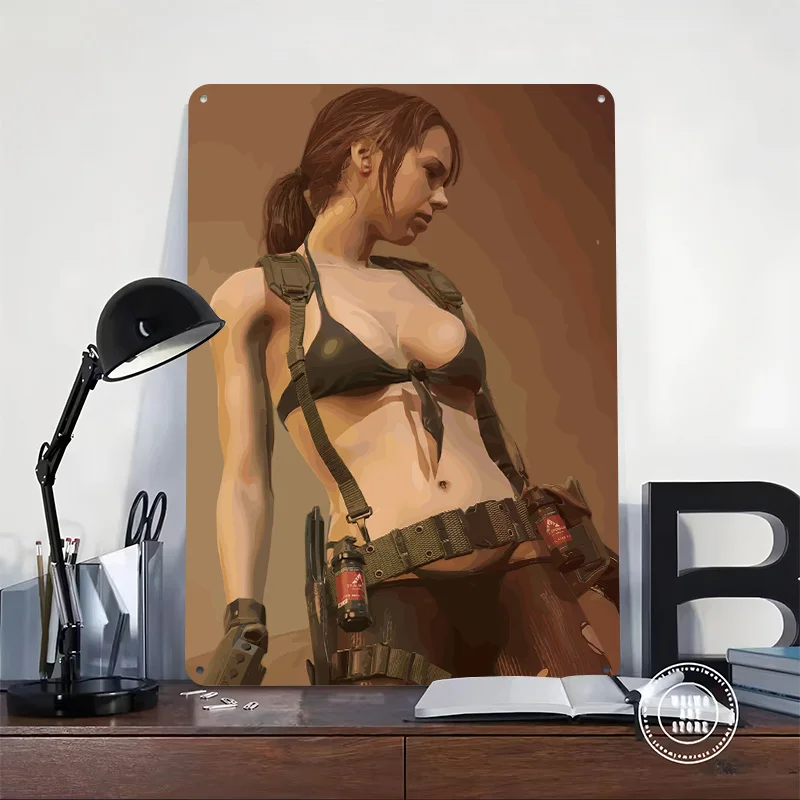 Quiet From Metal Gear Solid V Metal Poster Perfect Gift for Fans Lovers Customized Wall Art Metal Sign for Garage Accessories