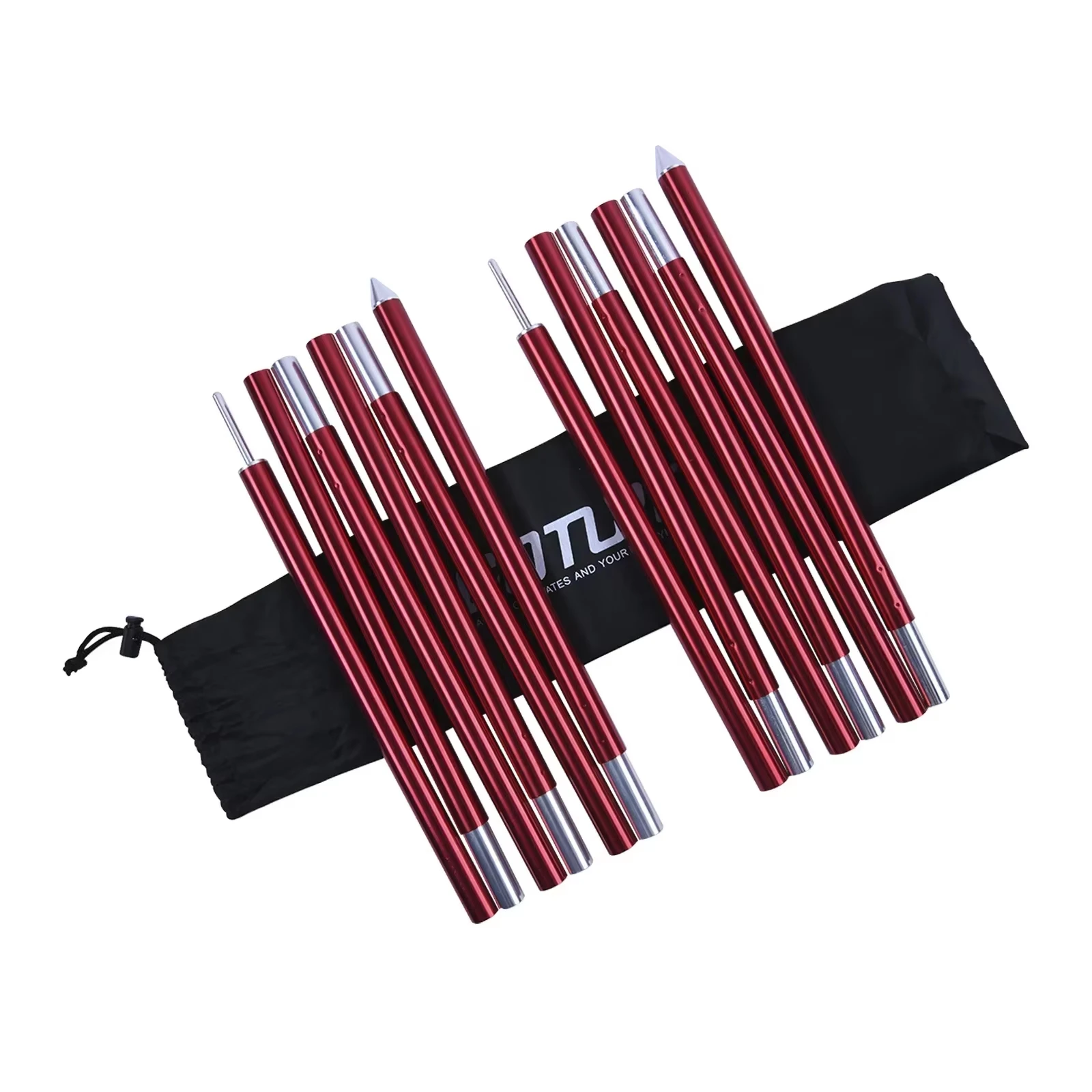 Goture 12 Sections Tent Poles Aluminum Tent Poles Camping Tarp Pole Adjustable Collapsible Tent Poles Awnings Canopy Rain Rod