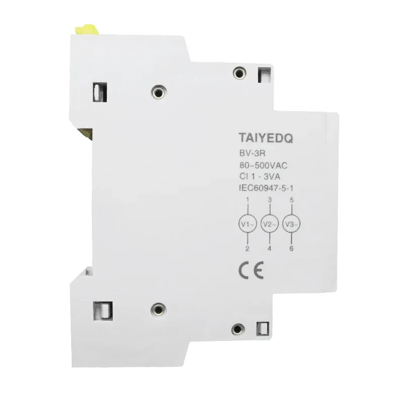 LED Three Phase Voltmeter Mini Digital Display Modular Voltage Meter 80-500VAC Din Rail V1 V2 V3