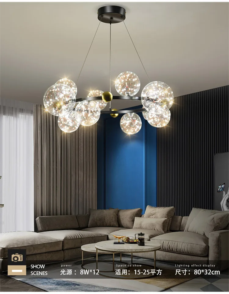 Dining Room LED Dimmable Pendant Lights Straight Metal