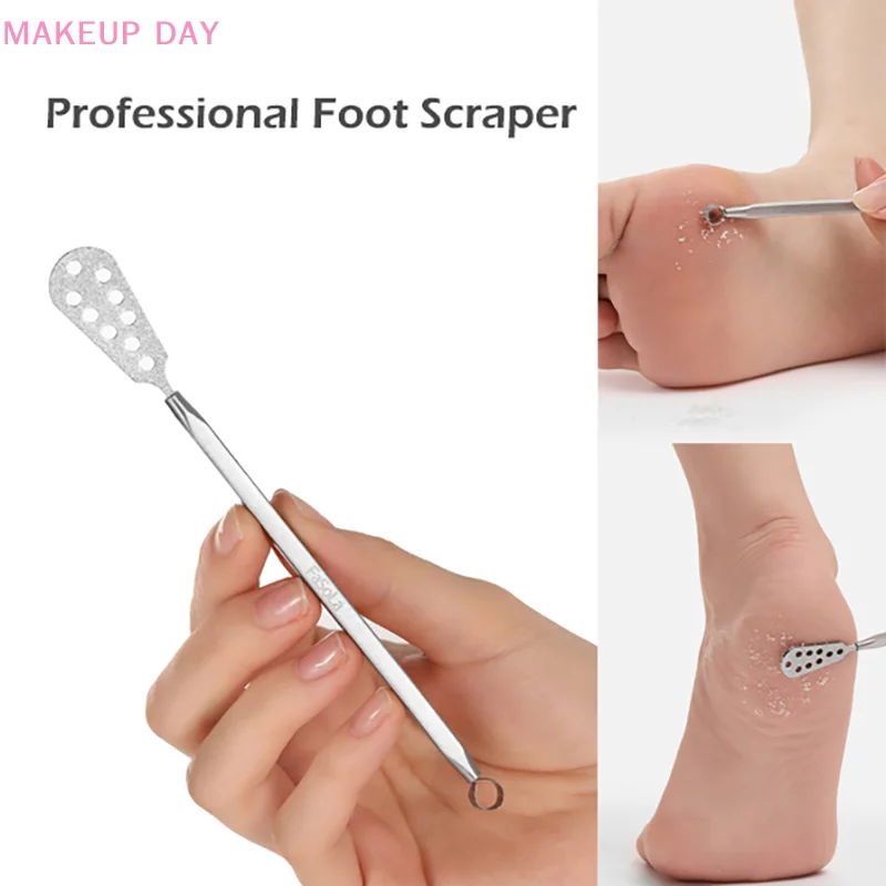 1Pc Professionele Voetschraper Roestvrijstalen Voetverzorging Pedicure Schraper Draagbare Exfoliërende Tool