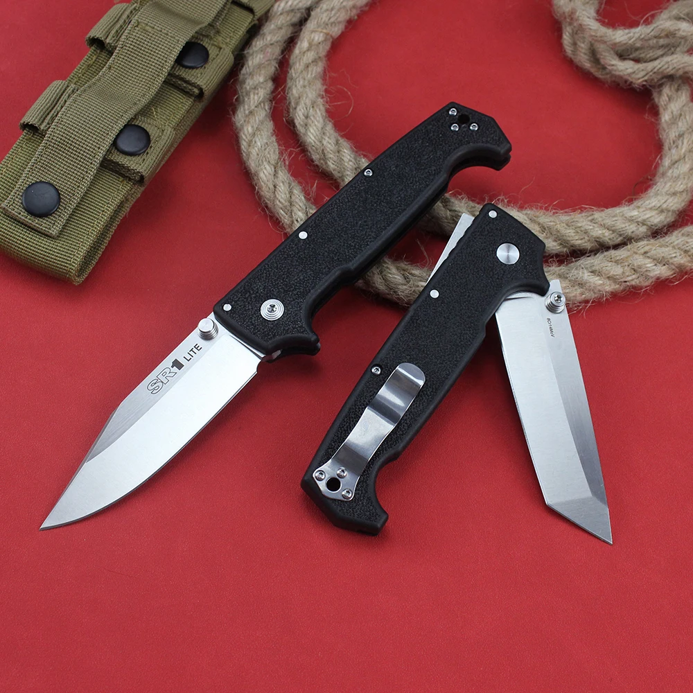 Cold SR1Folding Pocket Knife 8Cr14Mov Steel EDC Outdoor Survival Hunting Knife Professional Military Tactical Knives for Men