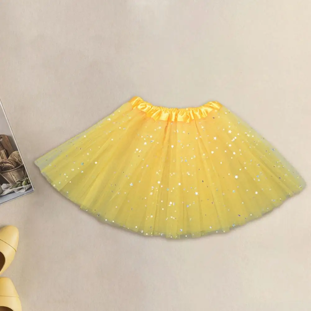 Vestido de tul con lentejuelas brillantes para niños y adultos, falda de Ballet con cintura elástica, disfraz de fiesta de carnaval, divertido