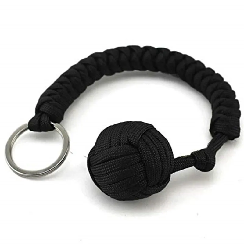 Imagem -03 - Trançado Paracord Chaveiro Outdoor Sobrevivência Ferramenta Sobrevivência Bola 1pc