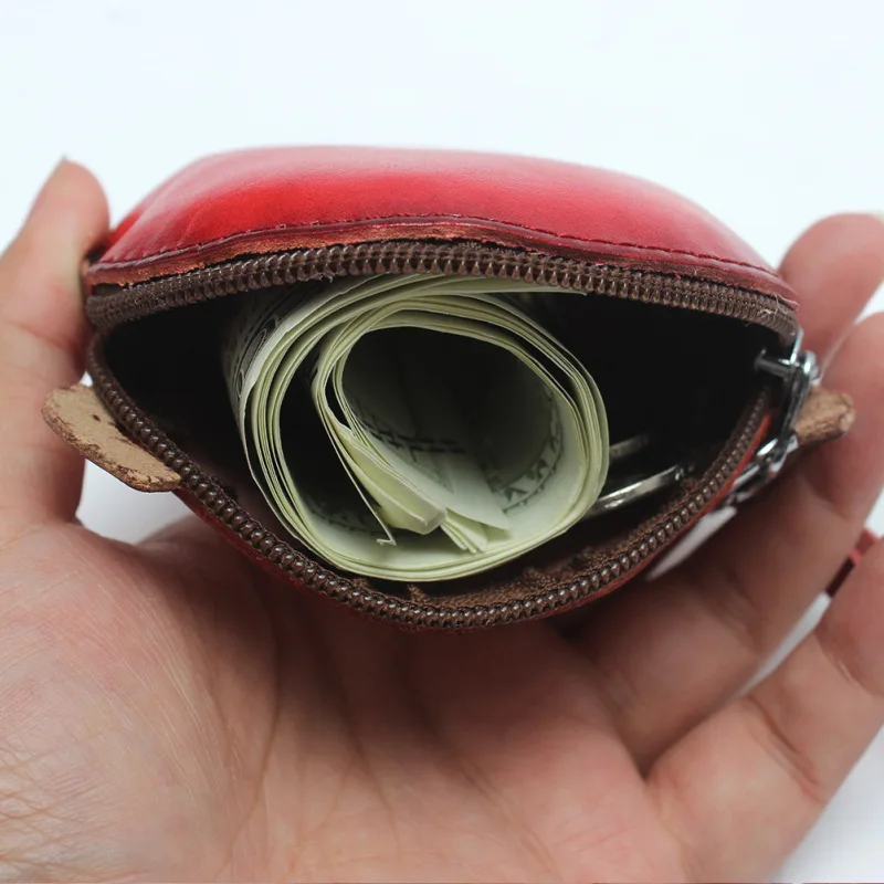 Ladybug Shape Change Wallet Women Creative Design Zipper Coin Purses Bag Small Genuine Leather Pouch Cute Cartoon Mini Wallets