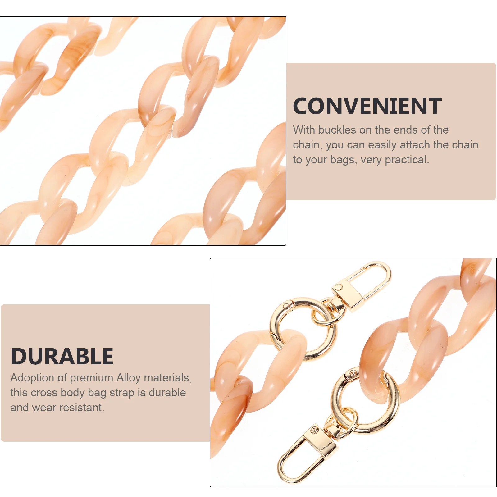 الاكريليك هيكل السمكة حقيبة سلسلة استبدال قوي انفصال محفظة حزام الكتف حقيبة يد كروس سلسلة DIY حقيبة التبعي #3