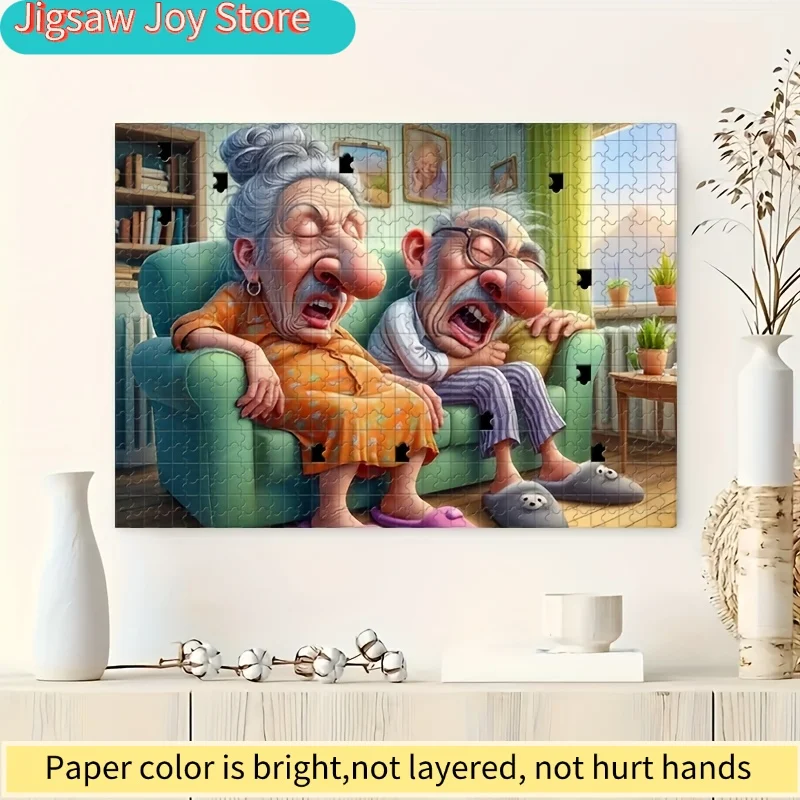 

1000pcs Grandparents Napping Scene Puzzle Game - Challenging DIY Activity for Christmas & Halloween, Family Fun with Advanced