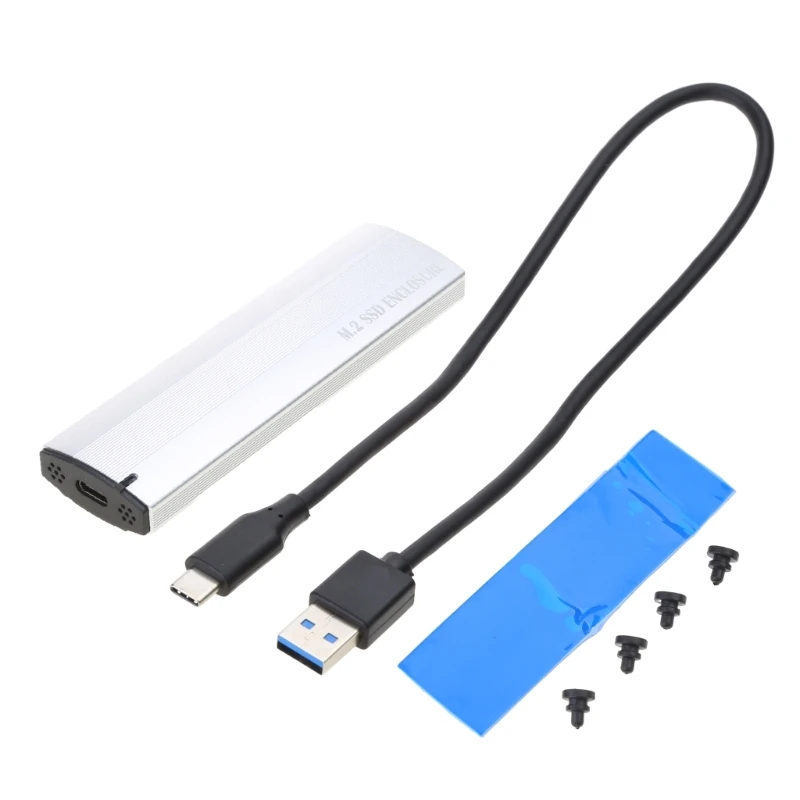 Aluminum M.2 NVMe SSD Enclosure Box USB 3.1 10Gbps Fast Adapter Case for Rapid Connecting Simple Assembly