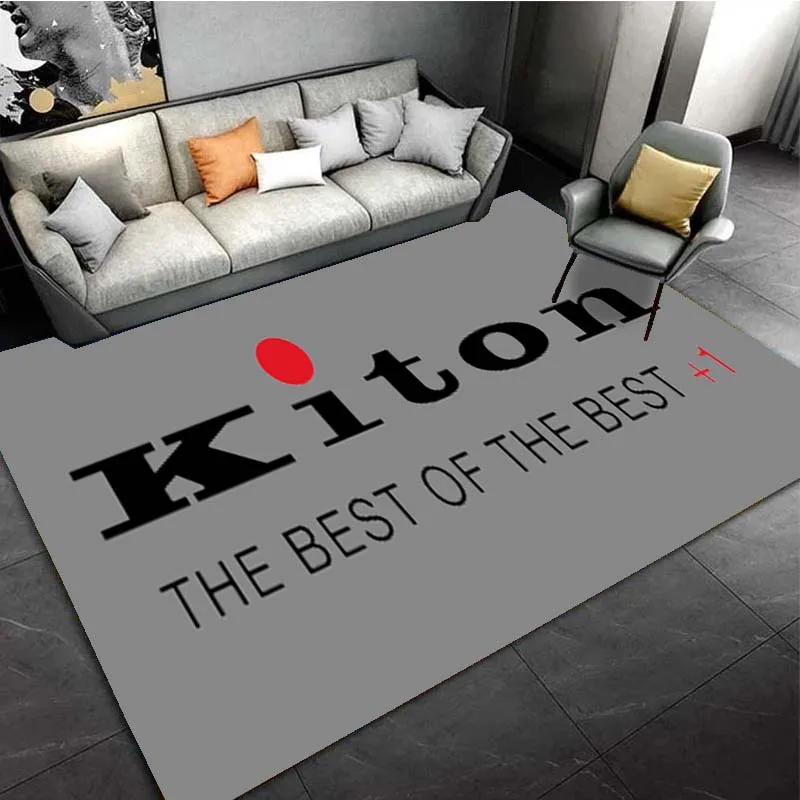 Brioni Kiton Fashion Suit Brand Logo Area Rugs for Living Room Bedroom Decoration Rug Children Play Room Mats Anti-slip Carpets