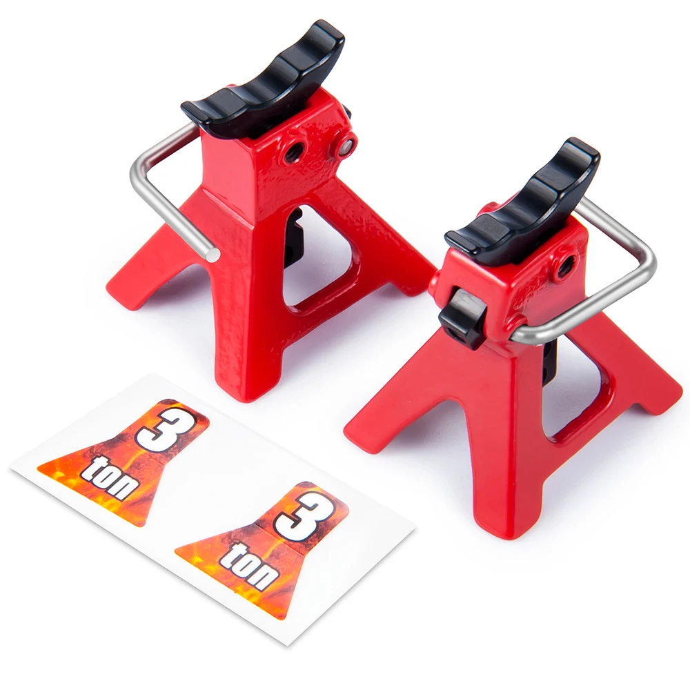 TRINOOD Adjustable 3Ton RC Simulated Jack Stand Height for TRX4M SCX24 1/18 1/24 RC Crawler Truck Repair Decoration Parts