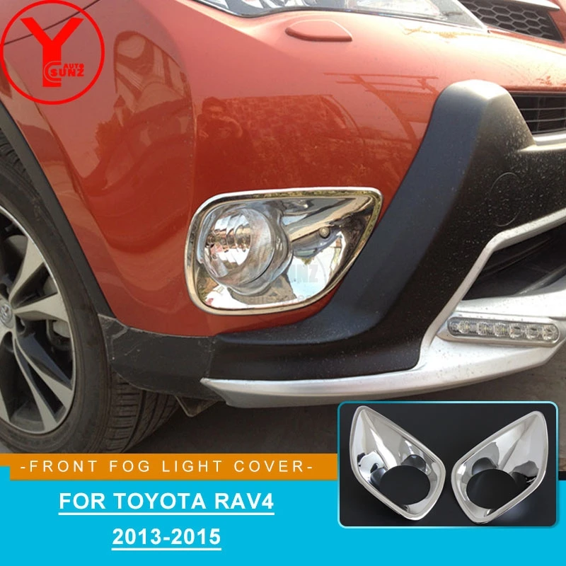 

Frront Fog Lamp Trim Protector Frame Decoration For Toyota Rav4 rav 4 2013 2014 2015 ABS HeadLight Cover Molding Trim YCSUNZ