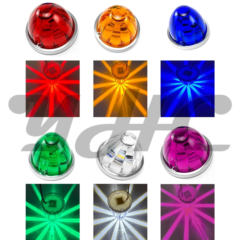 YHC 12V 24V Watermelon Led Side Marker Warning Light Turn Signal Lamp Indicators  For Car Truck Trailers Van Tractor Lorry Bus