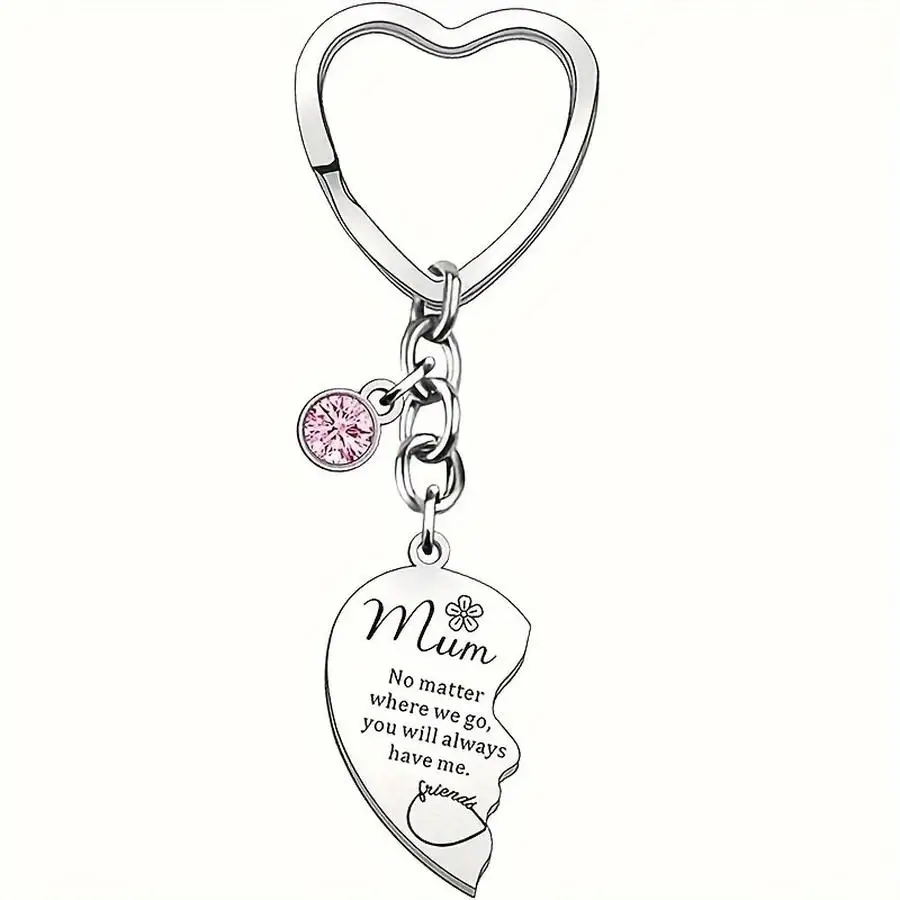 1/5/10/20/50/100pcs Mother-Daughter Love Keychain Set - Stainless steel, heart-shaped pendants for mother and daughter - Perfect