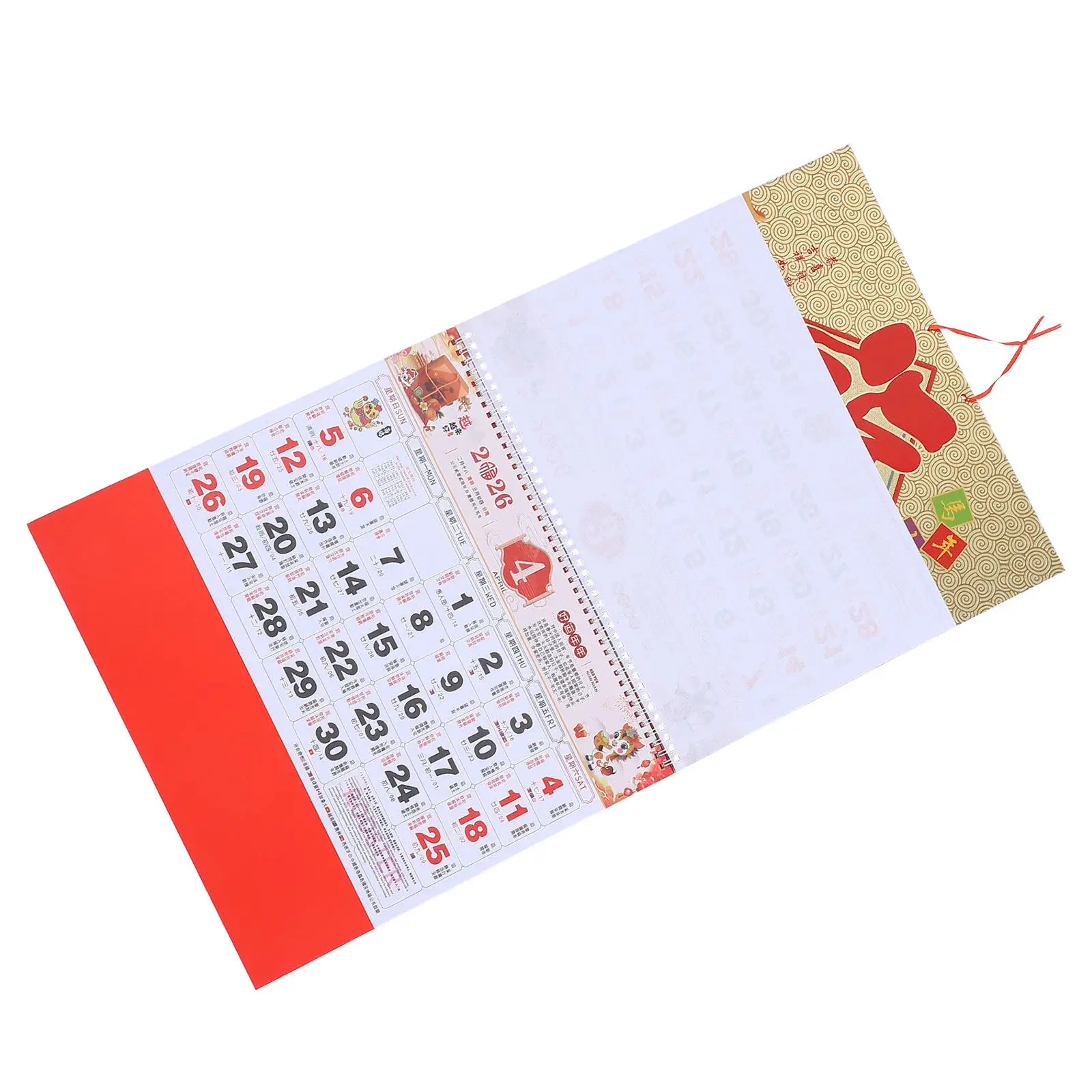 

Zodiac Horse Wall Calendar 2026 Chinese New Year Decoration Traditional Lunar Date Calendar Paper Tear-Off Daily Planner Home