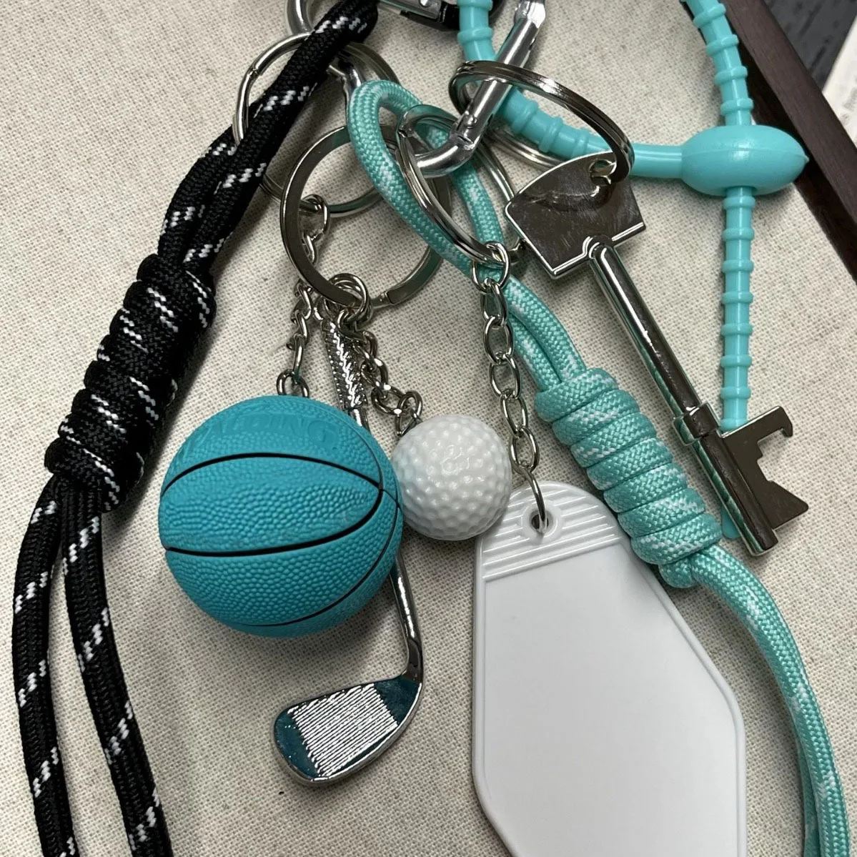 Basketball Rope Keychain Bag Pendant Personalized Car Keychain Bag Pendant Couple Woven Hanging Rope Decoration Bag Accessories