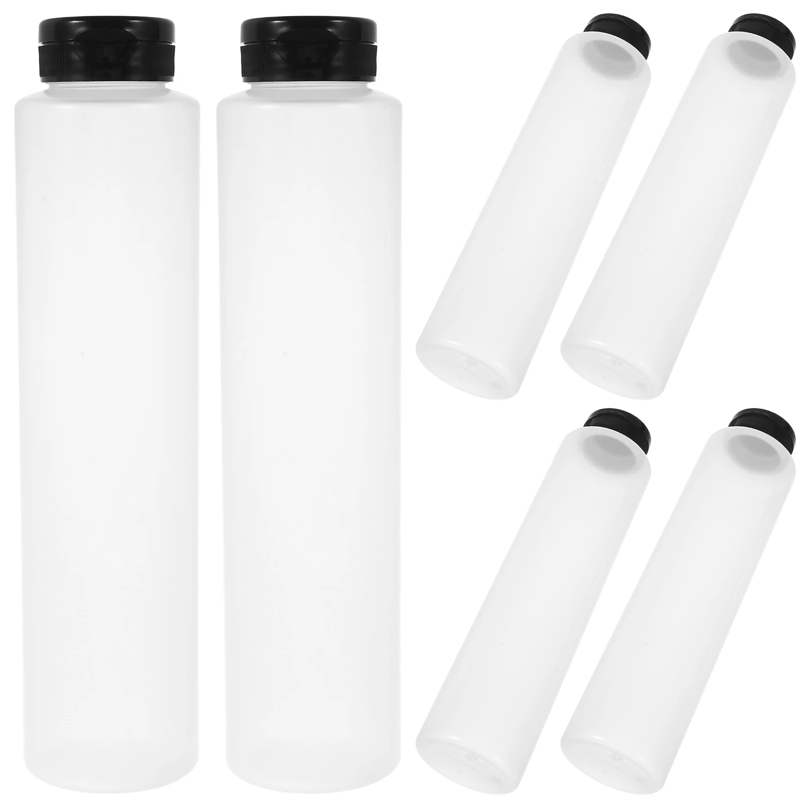 

6Pcs Squeeze Bottles for Sauces Transparent Condiment Bottles with Flip Cap Ideal for Salad Dressing Syrup Olive Oil Portable