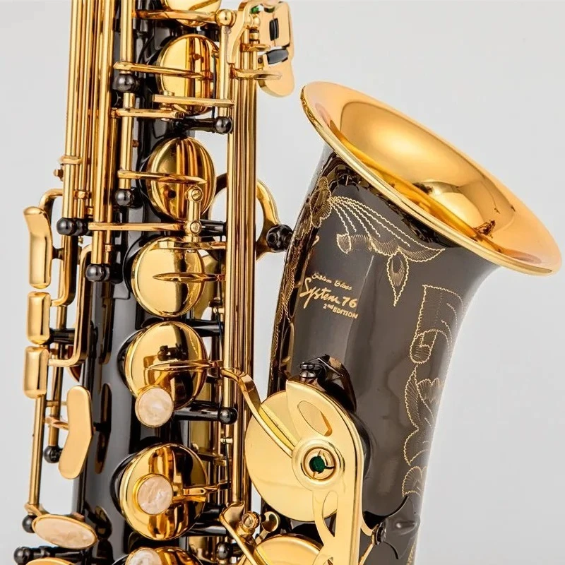 2026 new New  System 76 2nd Ed Eb Alto Saxophone Black Nickel Gold Keys W/ Case
