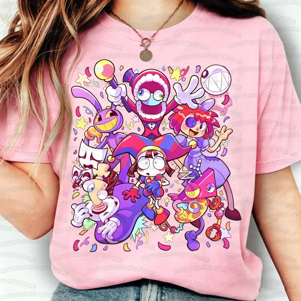 Summer Men's Women's Short Sleeve Cartoon Y2K Clothing Comfortable Casual The Amazing Digital Circus Tops T-shirt