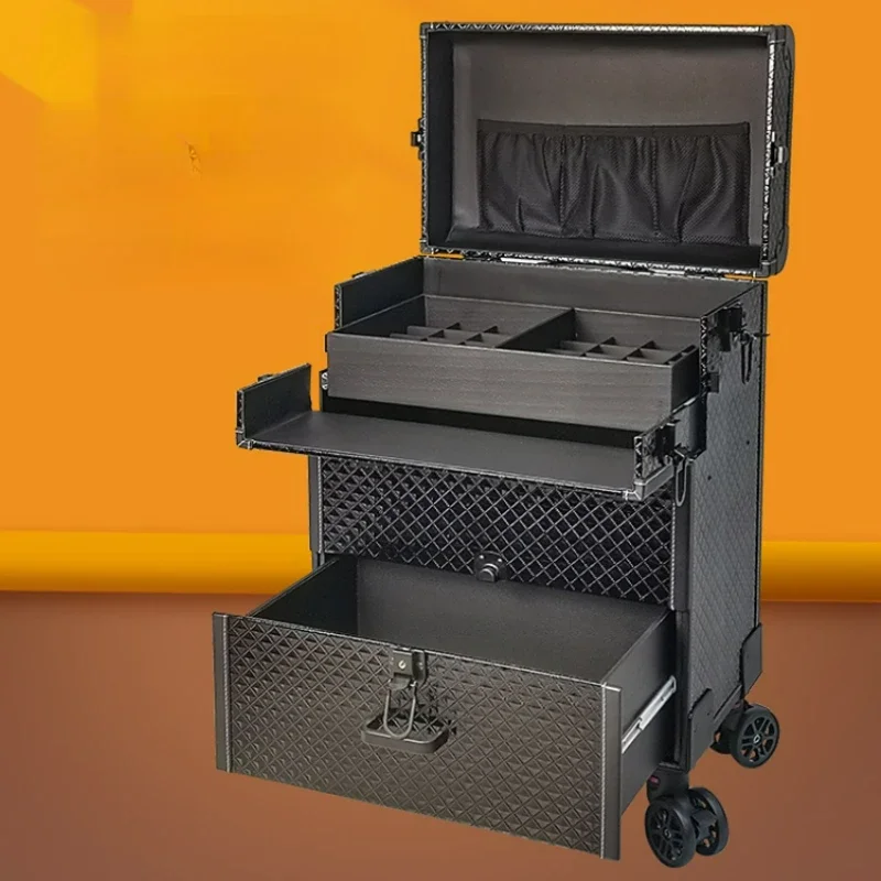 Nail Tattoo Makeup Suitcase on wheels Professional woman Trolley Cosmetic Bag Rolling Makeup Suitcase Rolling cosmetic case