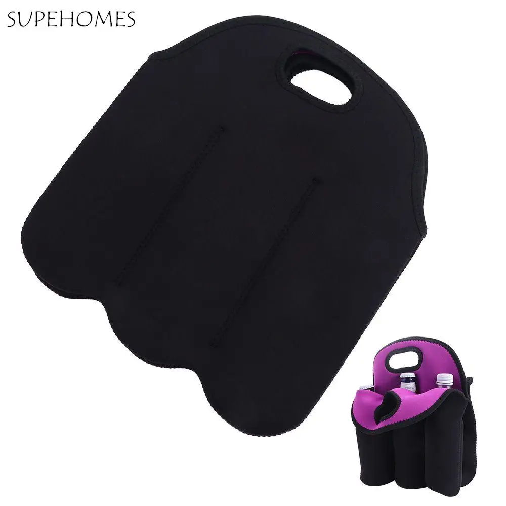 

Gift 6 Bottles Can Carrier Tote Neoprene Non-slip Beer Carrier Tote Bag with Handle Reusable Insulated Beverage Carrier Beach