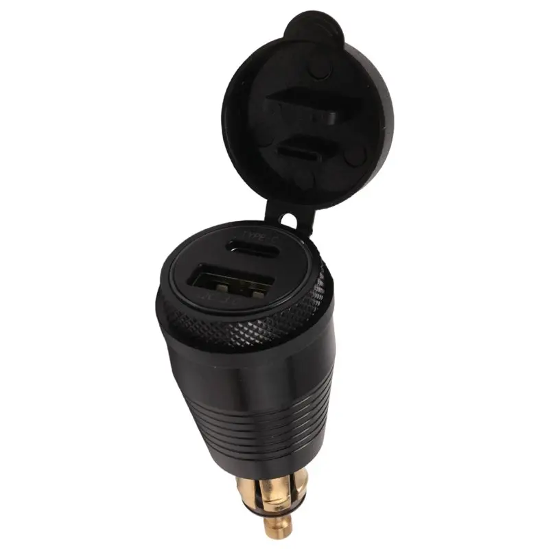 Motorcycle DIN Plug Waterproof To QC3.0 USB & Type C 30W Power Delivery Adapter Socket Top-Rated