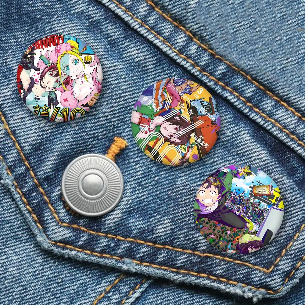 Zombie Anime Z-Zom 100: B-Bucket L-List O-F T-The D-Dead Photo Brooches Creative Round Badge Gifts Pins 32/44/58mm