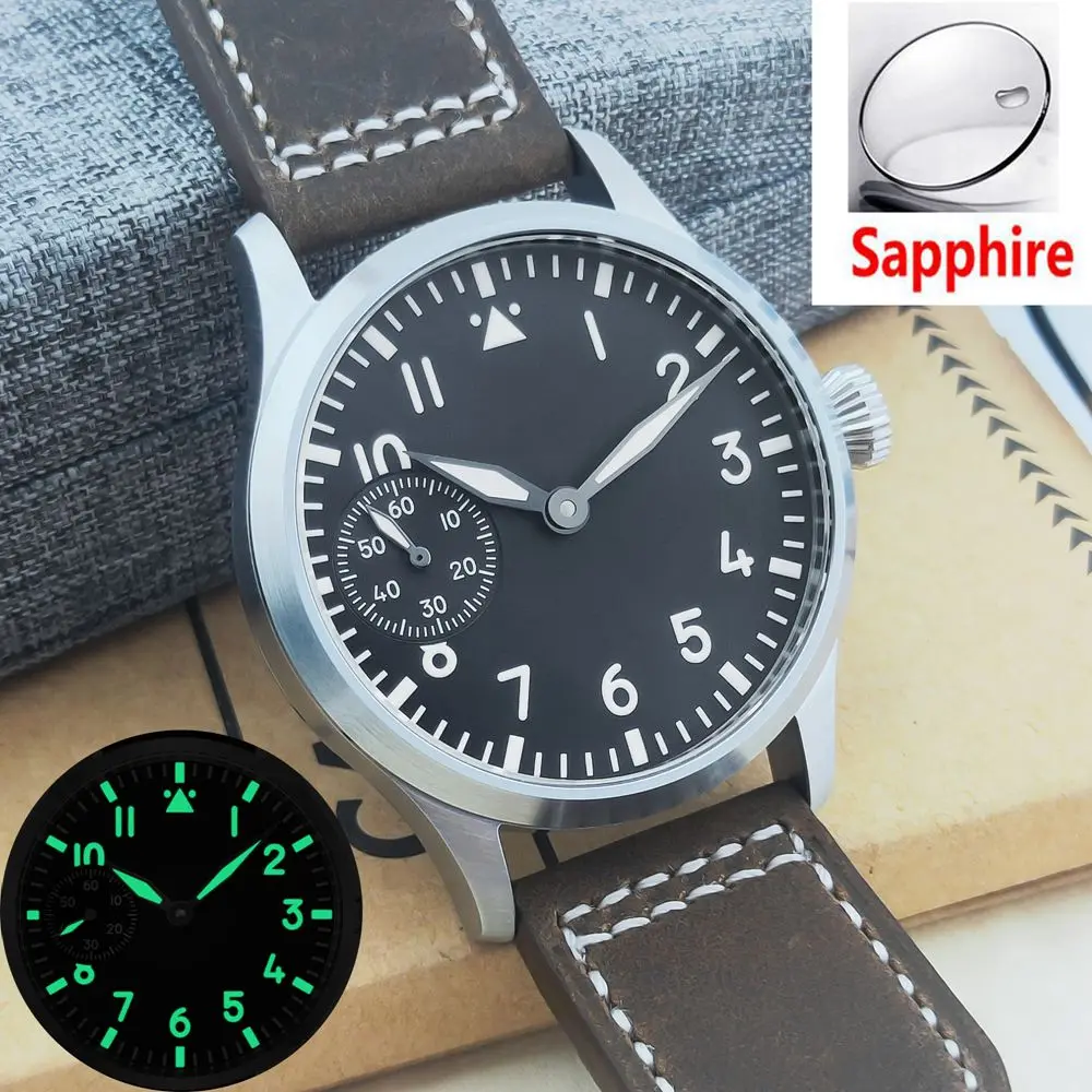 Corgeut 17 Jewels Mechanical Hand Winding Sapphire Wristwatch Seagull 3600 Movement 6497 Leather Sport Luminous Luxury Man Watch