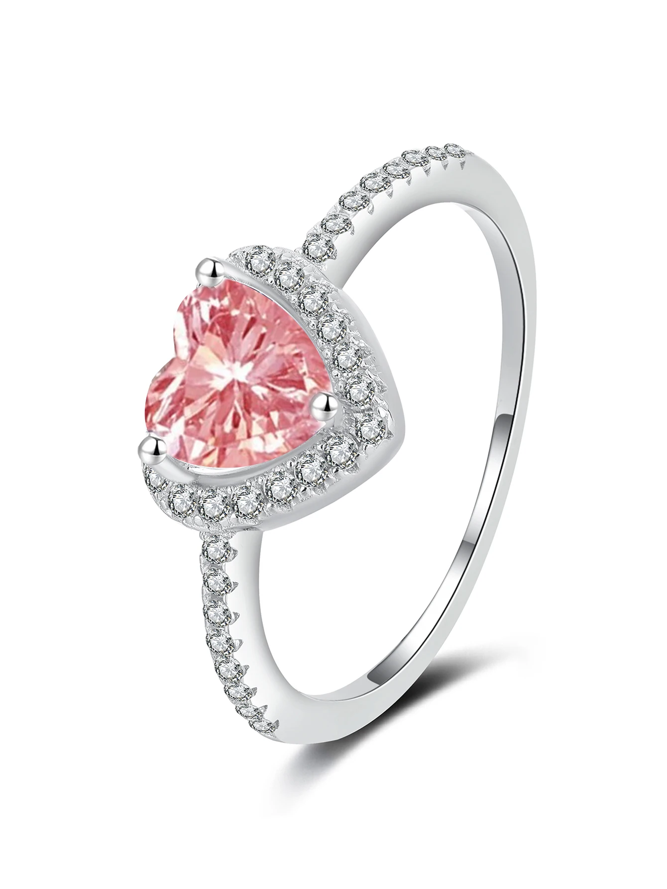 Anel de prata esterlina S925 europeu e americano luz luxo moda em forma de coração anel de prata para presentes de feriado, namoro, festas e uso diário, joias femininas de alta qualidade