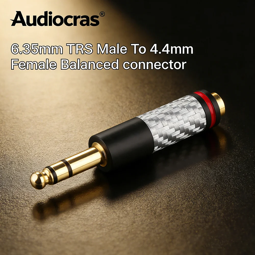 Audiocrast Gold Plated 6.35mm 1/4 TRS to 4.4mm Balanced Female Adapter Jack Converter for Headphone Audio Jack view 2