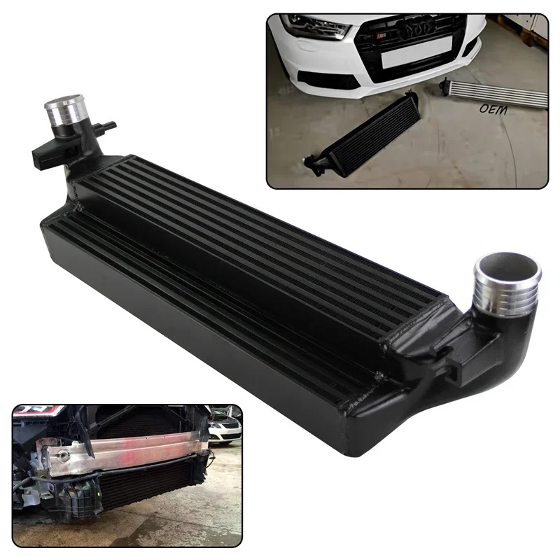 Black Competition EVO1 Bar & Plate Front Mount Intercooler Fits for Audi S1 2.0L TFSI 2014-2018