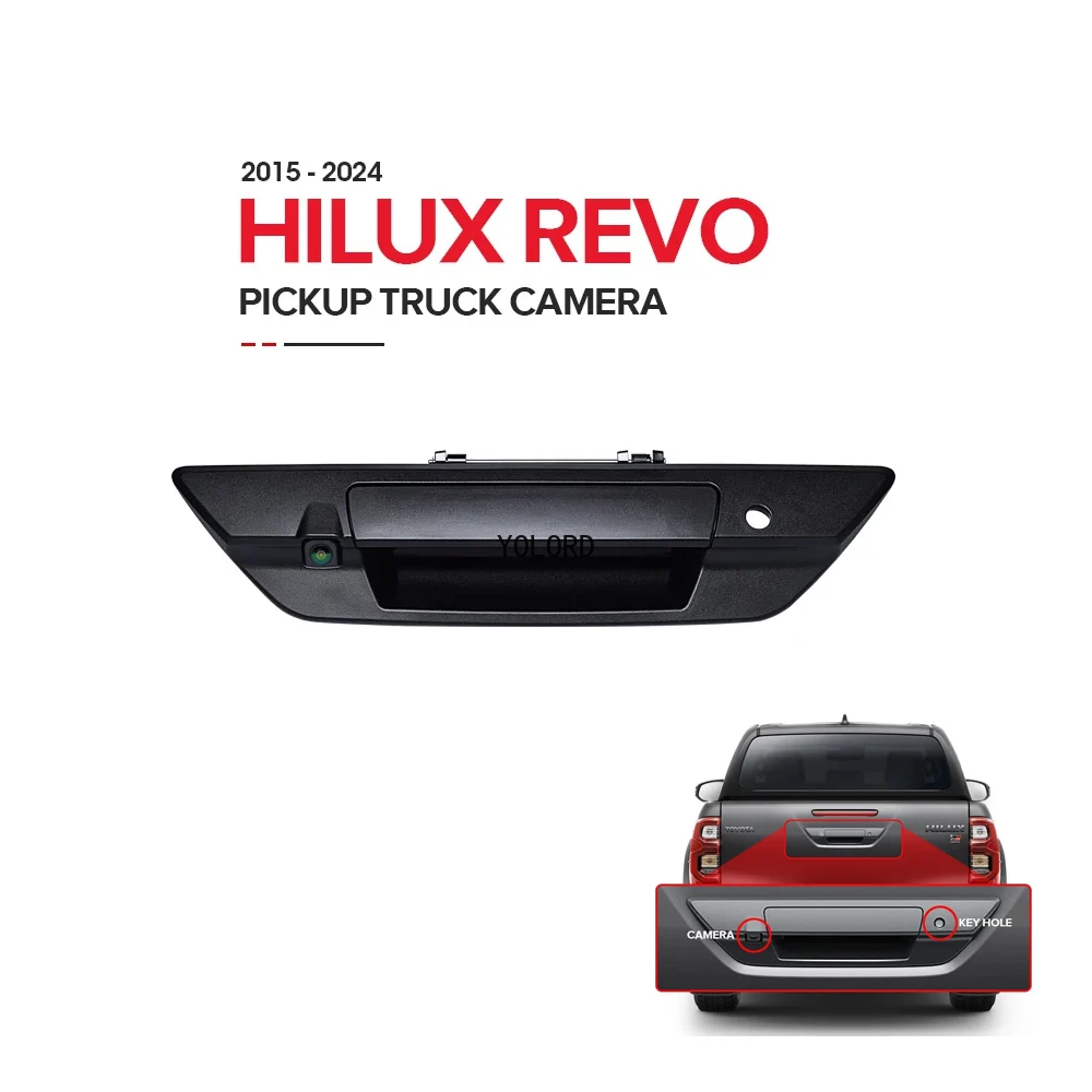 

AHD 1080P Pickup Truck Hnadle Camera For Toyota Hilux 2015-2023 170° Wide Angle with Key Hole Waterproof Night Vision