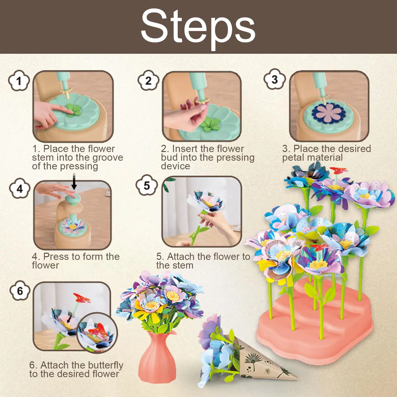 Flower Garden Building Toys For Girl Creative Flower Building Set Learning Game For Outdoor Home Travel Party Classroom