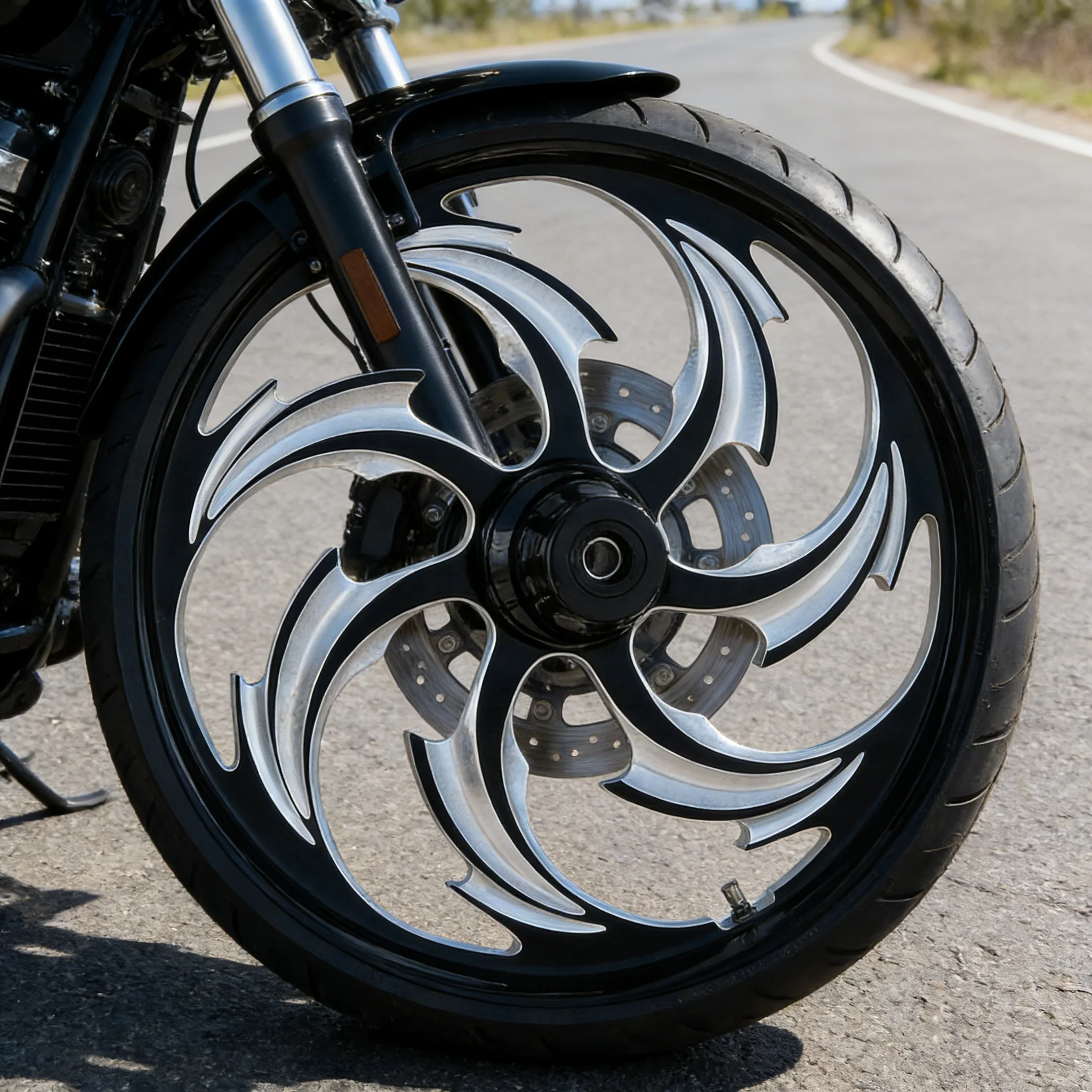

Smooth Union Customized Aluminum Motorcycle Wheels 16x3.5/17x3.5/18x3.5 Chromed 6 Spoke Design Streamlined Sculpted Motorcycle