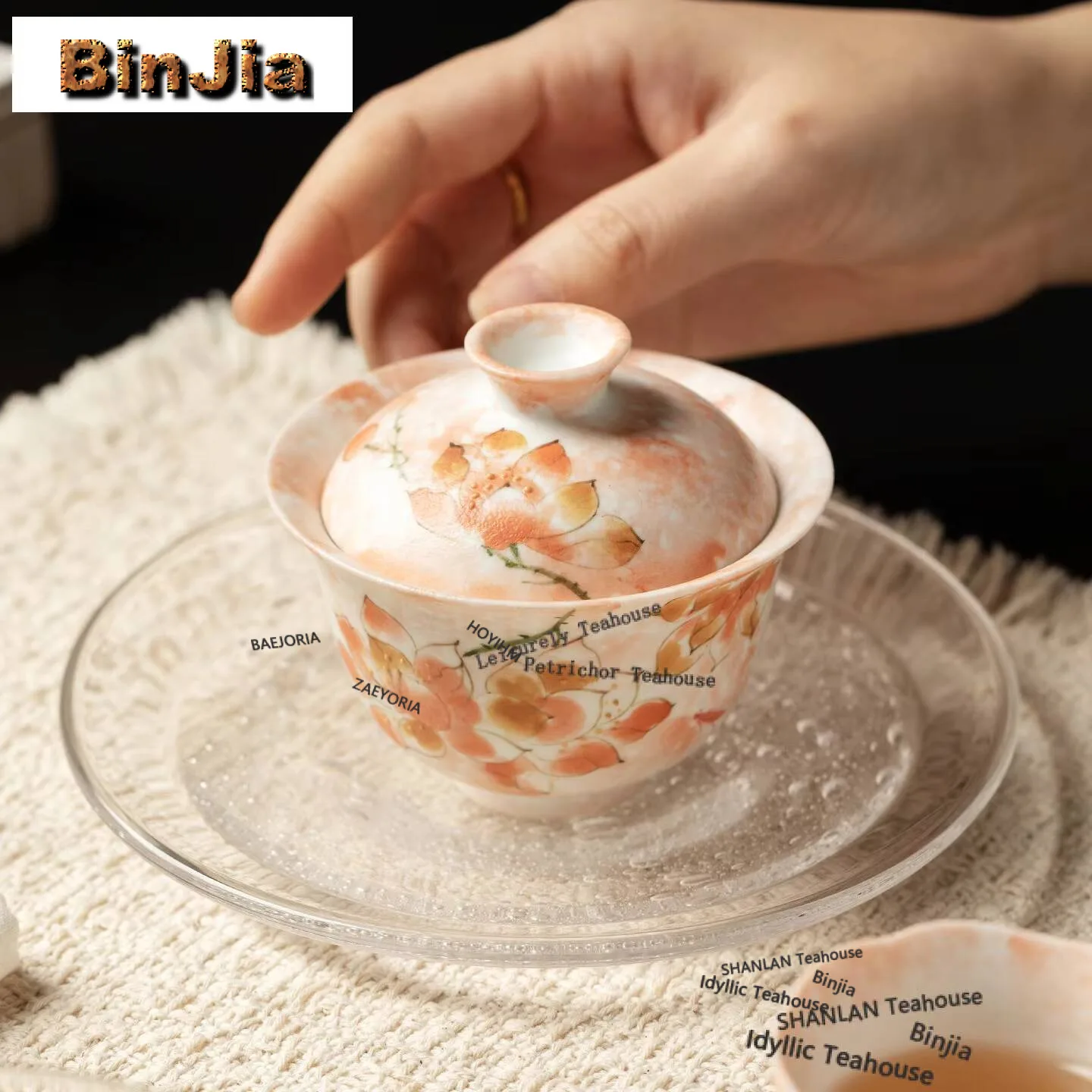 

100ml Hand-painted Magnolia Gaiwan Elegant Tea Tureen Household Tea Bowl With Lid Kit Tea Making Cover Bowl For Tea Collection