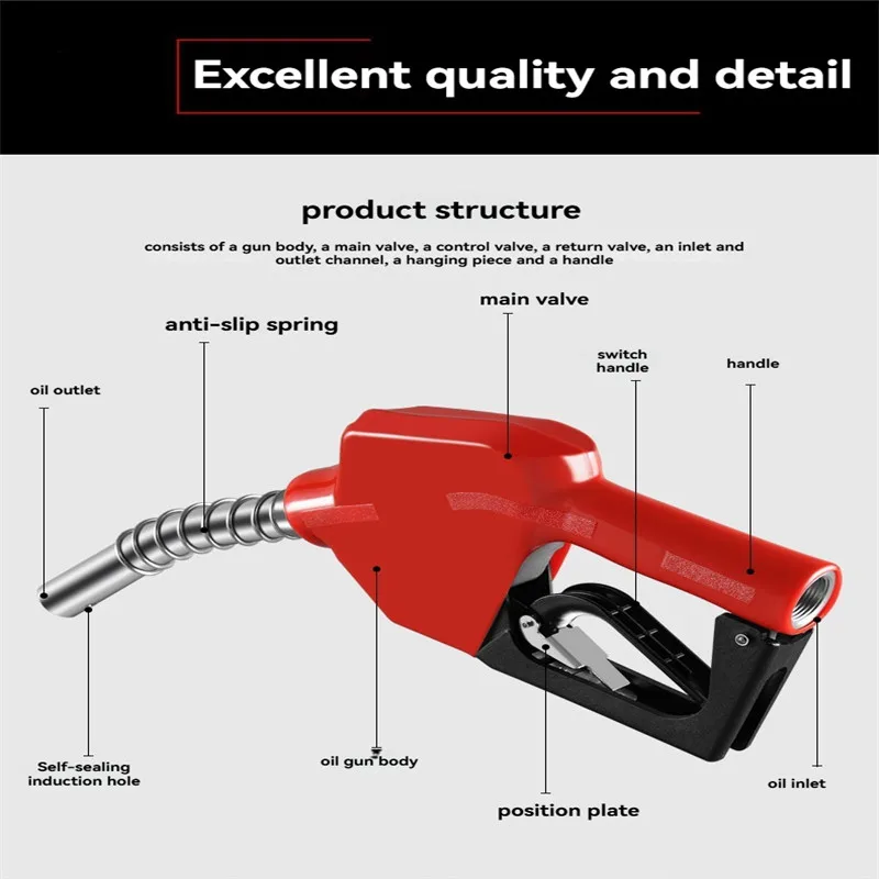 Stainless Steel Automatic Fuel Nozzle Refueling Nozzle Gun Automatic Shut Off Fuel Refueling Nozzle Refueling Tool