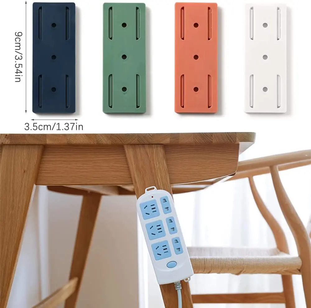 2Pcs Wall Outlet Holder Non-marking Plug Holder Wall Outlet Storage Rack Self-Adhesive Router Holder Removable Plug Board Holder