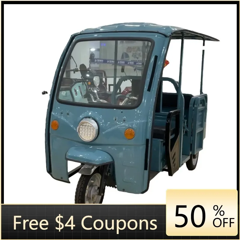 Rs Hot-selling passenger electric tricycle with rainproof cabin, freight electric tricycle, electric tricycle with canopy