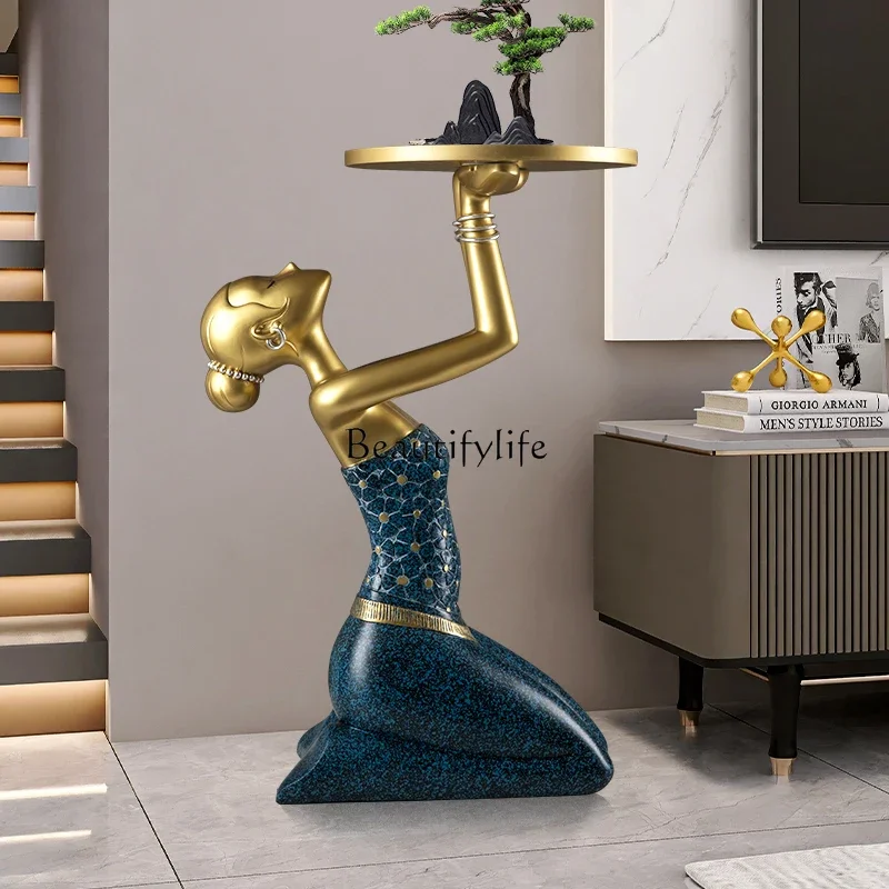 

4 Light Luxury High-End Floor Ornament Large Living Room Corner Art Home Decoration